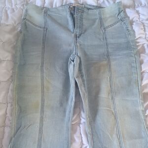 Chic Light Blue Straight Leg Jeans